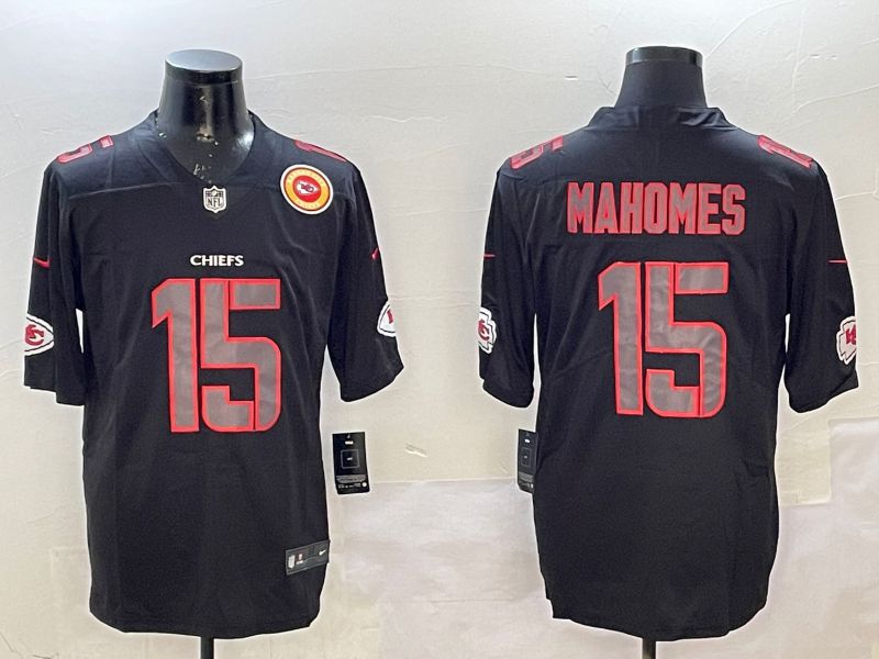 Men Kansas City Chiefs #15 Mahomes 2025 Nike Fashion Impact Black Limited NFL Jersey style 4